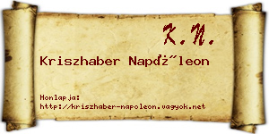 Kriszhaber Napóleon névjegykártya